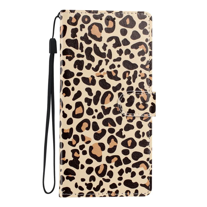 For Samsung Galaxy A05s 4G Wallet Case Pattern Printing PU Leather Stand Flip Phone Cover with Wrist Strap - Leopard Print