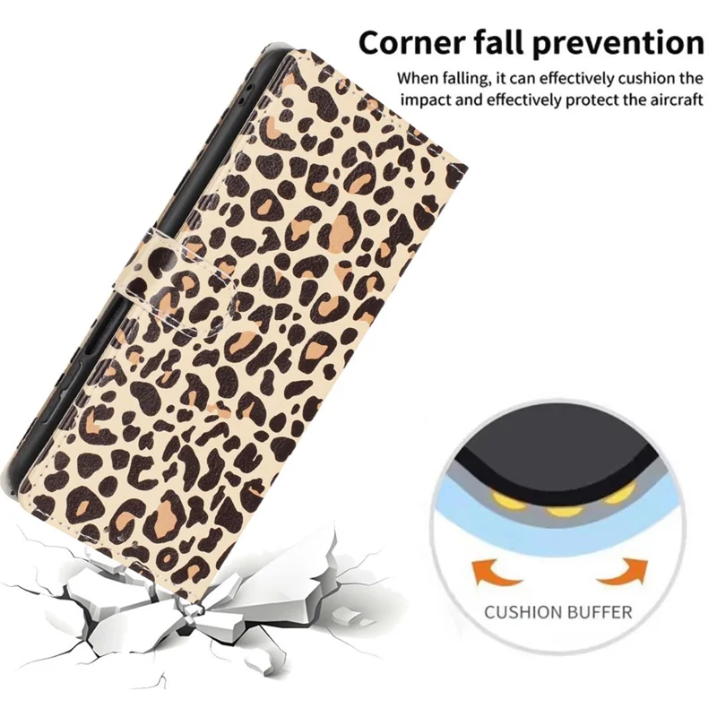 For Xiaomi 17 Wallet Case Pattern Printing PU Leather Stand Flip Phone Cover with Wrist Strap - Leopard Print
