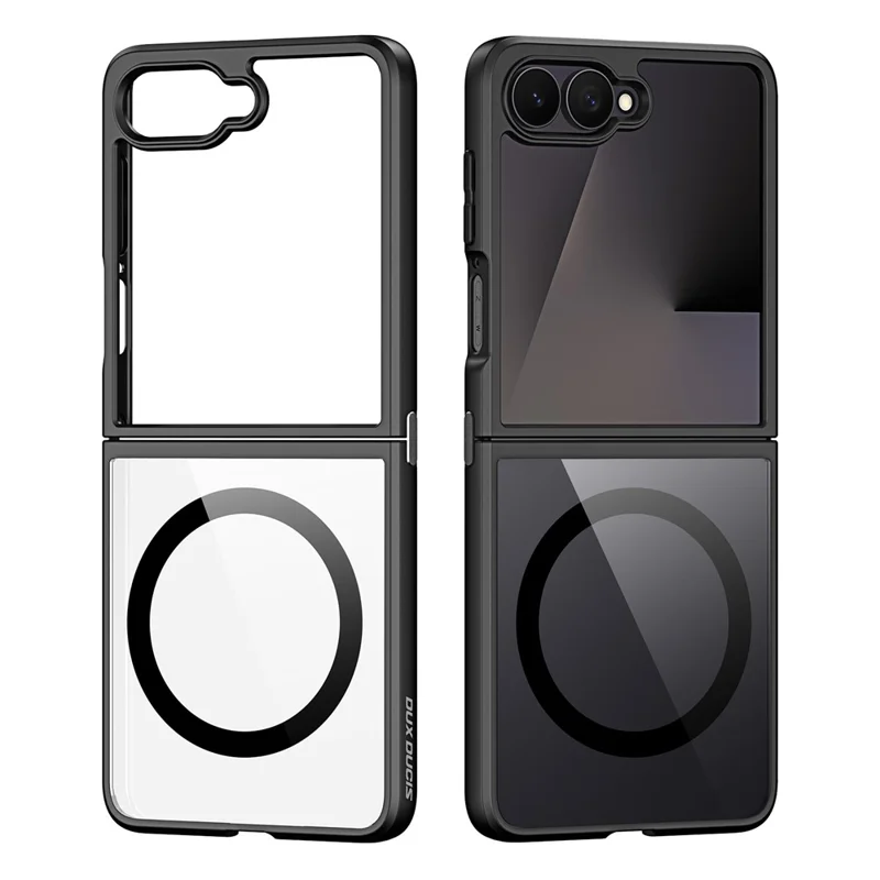 DUX DUCIS Aimo Series For Samsung Galaxy Z Flip8 Magnetic Case PC + TPU Clear Back Phone Cover (REACH Certification) - Black