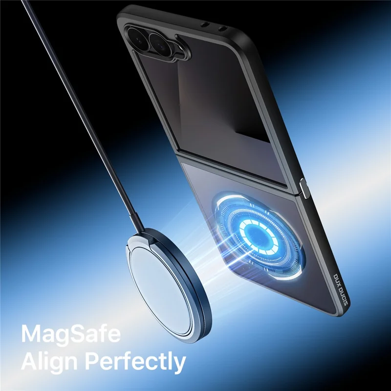 DUX DUCIS Aimo Series For Samsung Galaxy Z Flip8 Magnetic Case PC + TPU Clear Back Phone Cover (REACH Certification) - Black