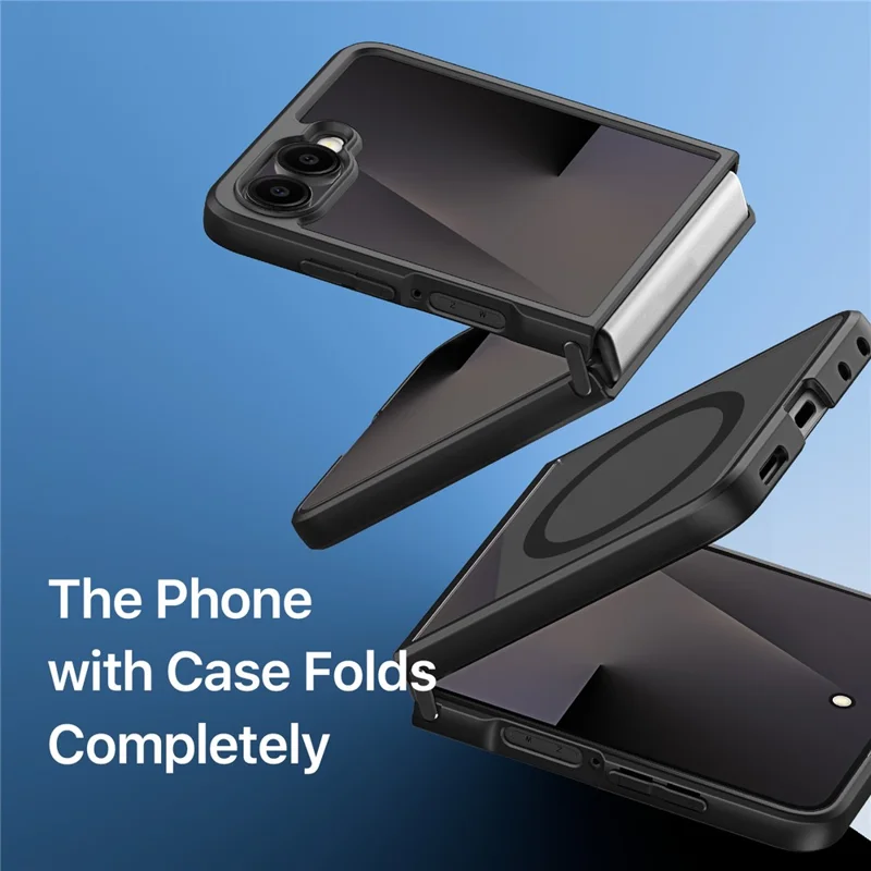 DUX DUCIS Aimo Series For Samsung Galaxy Z Flip8 Magnetic Case PC + TPU Clear Back Phone Cover (REACH Certification) - Black
