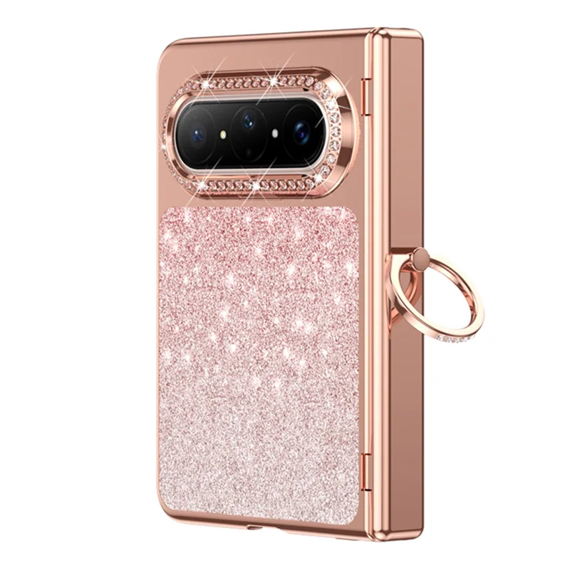 For Huawei Pura X2 Case Glitter Design Rhinestone Decor Hard PC Phone Cover - Pink