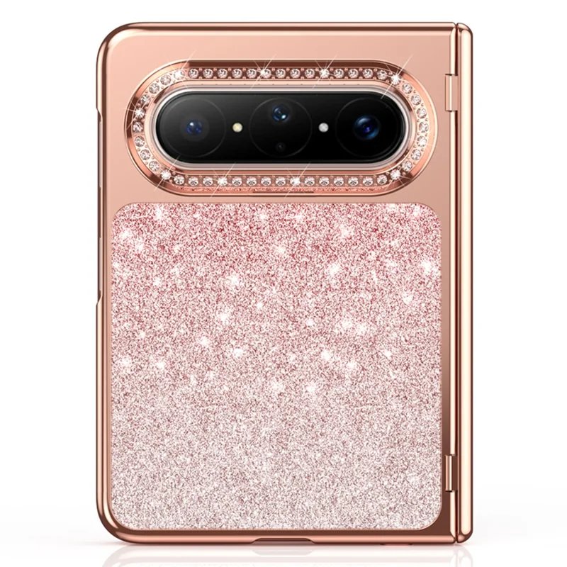 For Huawei Pura X2 Case Glitter Design Rhinestone Decor Hard PC Phone Cover - Pink