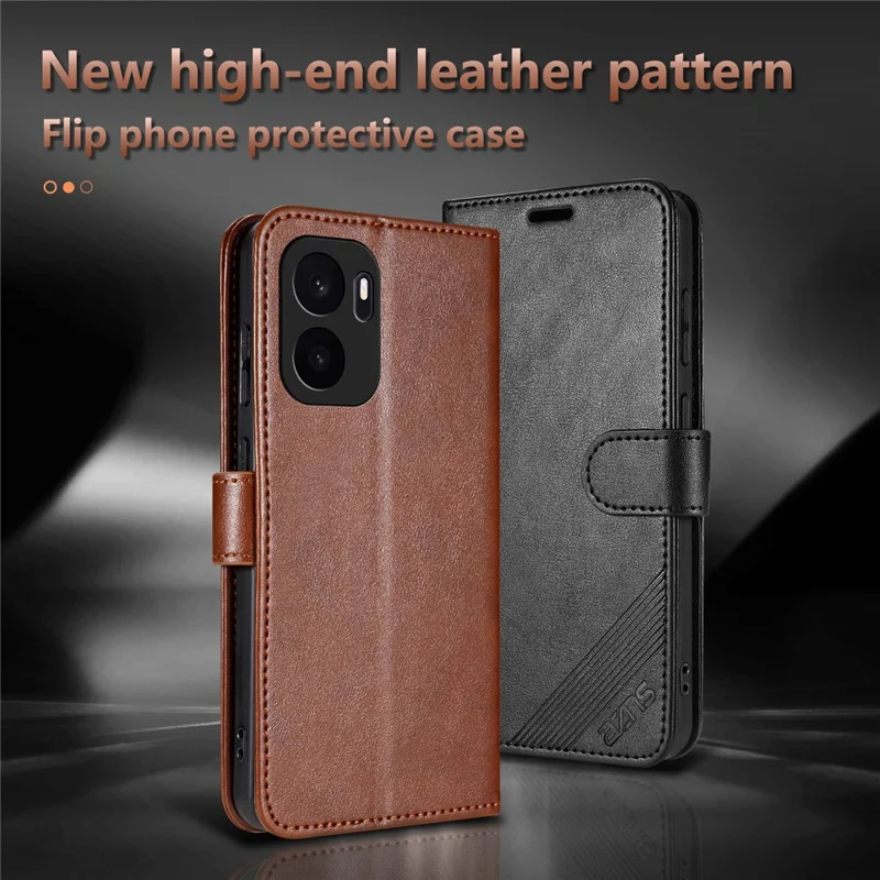 AZNS For OnePlus Ace 6 Ultra 5G Case Anti-Scratch PU Leather Stand Wallet Phone Cover - Brown