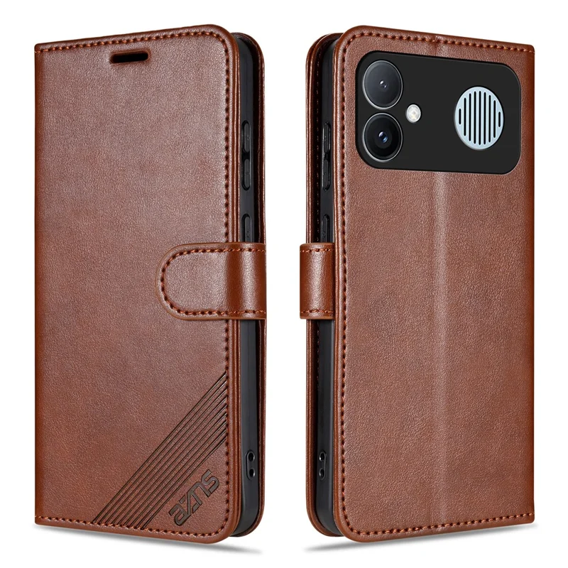 AZNS For Xiaomi Redmi K90 Max 5G Case Anti-Scratch PU Leather Stand Wallet Phone Cover - Brown