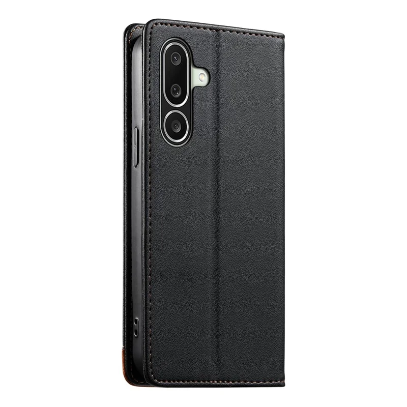 DIERFENG DF-018 pour Samsung Galaxy A27 Étui Portefeuille en Cuir avec Blocage RFID, Coque Téléphone avec Coin du Logo en Assemblage de Couleurs - Noir