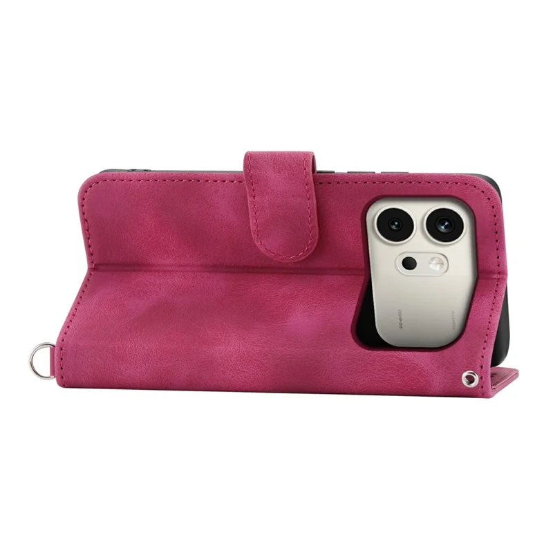 For Honor 600 5G Wallet Case Blomstermønster PU Læder Telefonbeskyttelse med Snor - Vinrød