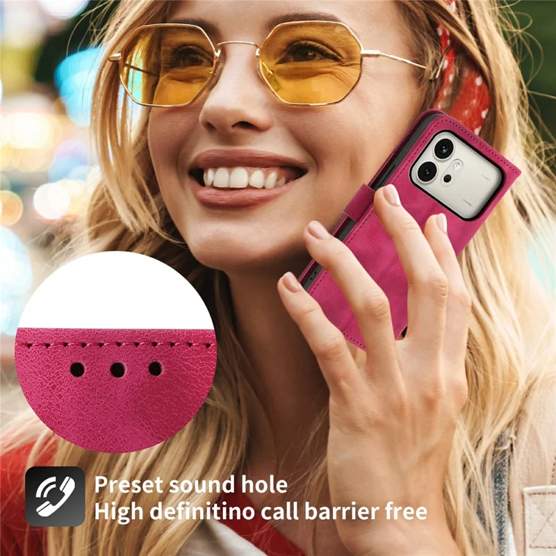For Honor 600 5G Wallet Case Blomstermønster PU Læder Telefonbeskyttelse med Snor - Vinrød
