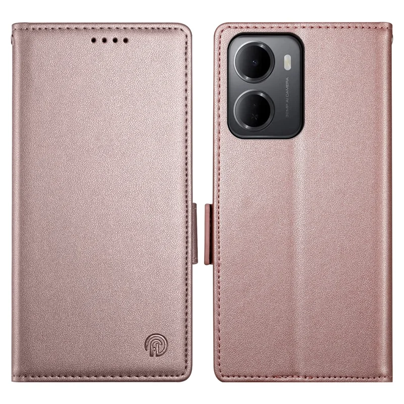 Funda tipo cartera de cuero PU con soporte para Xiaomi Redmi 15a 5G - Dorado rosa