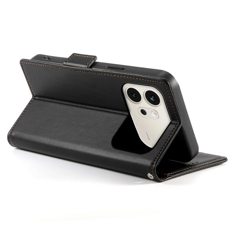 For Honor 600 5G Stand Case PU Leather Wallet Phone Cover - Black
