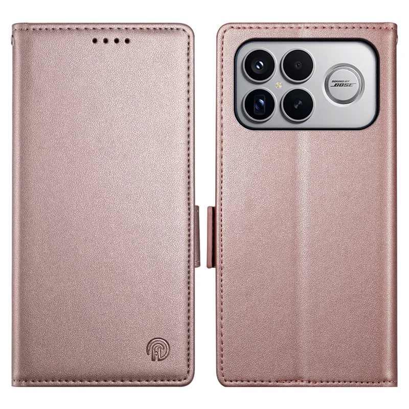For Xiaomi Poco F8 Ultra 5G / Redmi K90 Pro Max 5G Stand Case PU Leather Wallet Phone Cover - Rose Gold