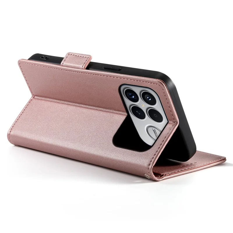For Xiaomi Poco F8 Ultra 5G / Redmi K90 Pro Max 5G Stand Case PU Leather Wallet Phone Cover - Rose Gold