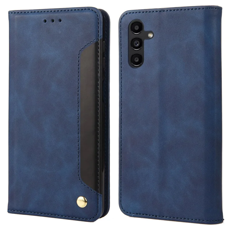 Funda para Samsung Galaxy A37 5G, carcasa de protección resistente a impactos de cuero PU con billetera - Azul