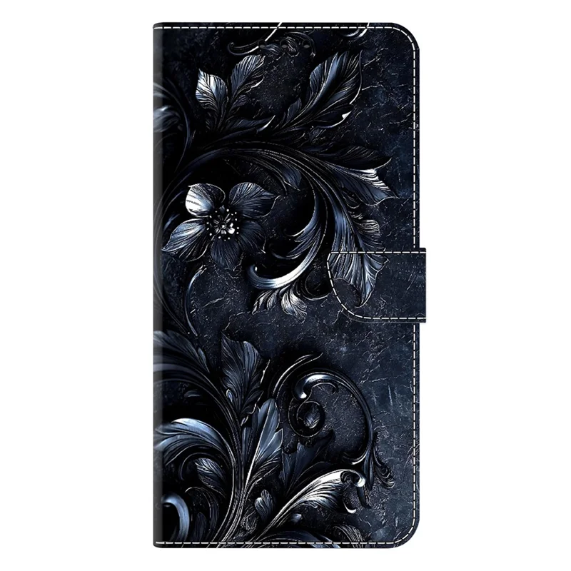 For Samsung Galaxy A17 4G / A17 5G Wallet Stand Case Mønstertrykt Læder Telefonbeskyttelse - Blækfarvet Blomst
