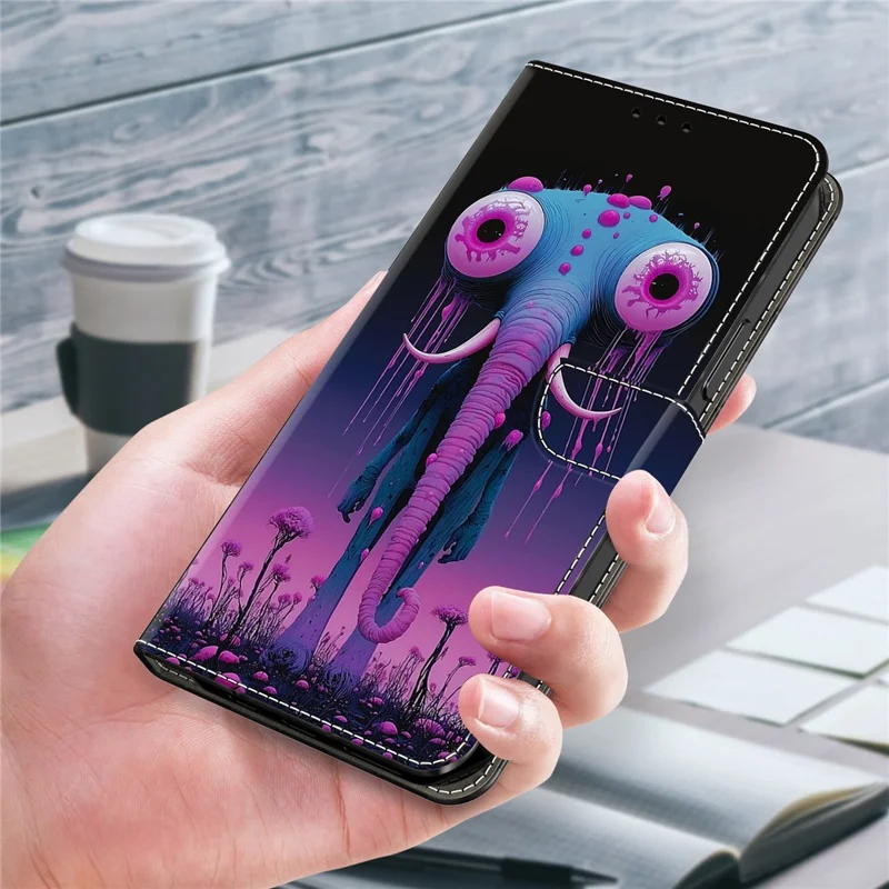 For Samsung Galaxy S26+ Wallet Stand Case Pattern Printing Leather Phone Cover - Long-nosed Elephant