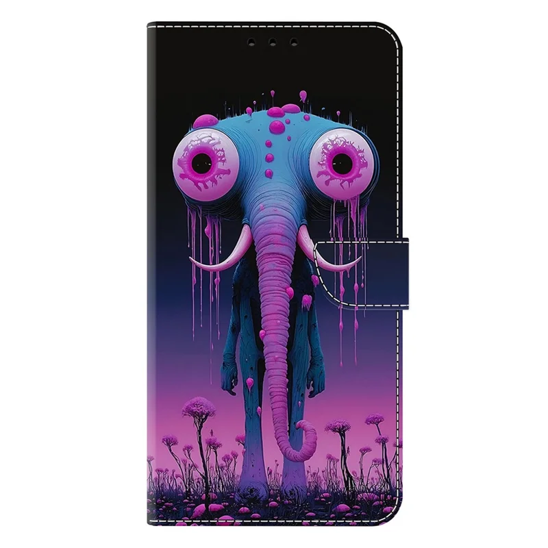 For Samsung Galaxy S26+ Wallet Stand Case Pattern Printing Leather Phone Cover - Long-nosed Elephant