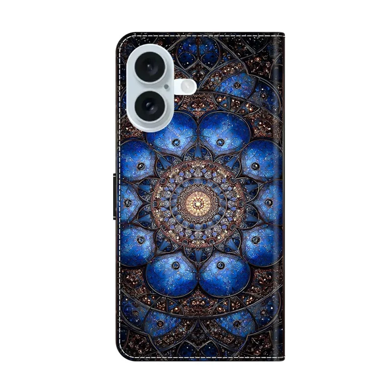 For iPhone 17 Wallet Stand Case Pattern Printing Leather Phone Cover - Glaze Gemstones