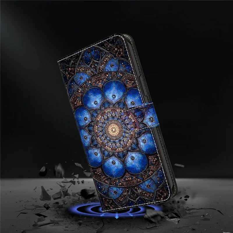For iPhone 17 Wallet Stand Case Pattern Printing Leather Phone Cover - Glaze Gemstones