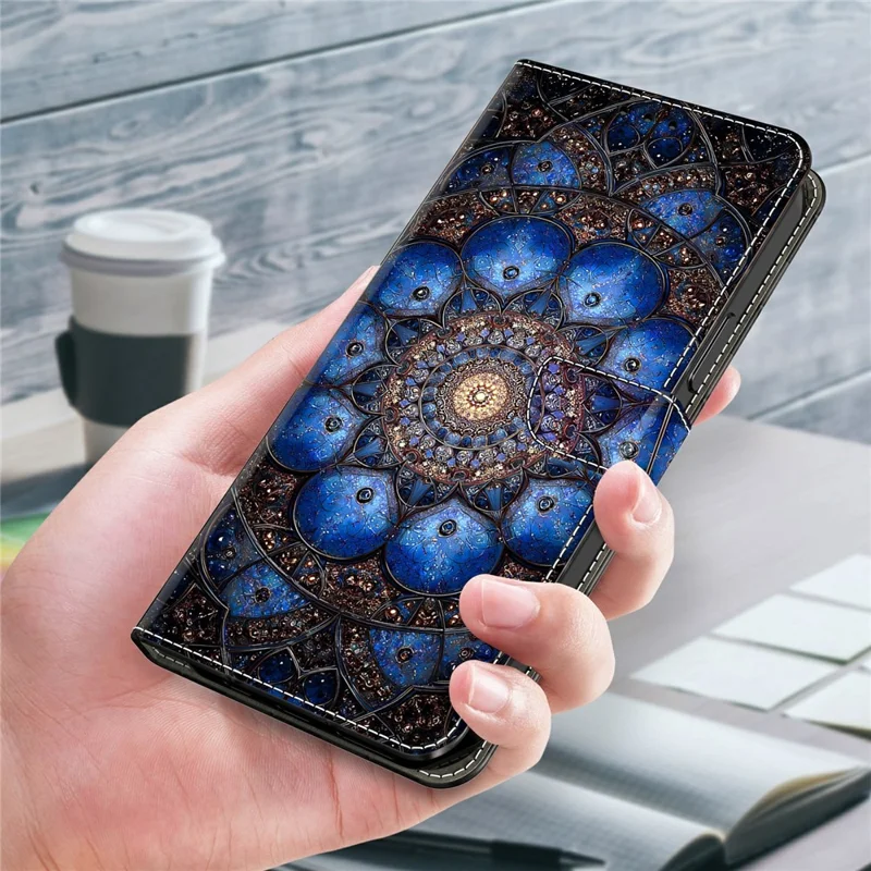 For iPhone 17 Wallet Stand Case Pattern Printing Leather Phone Cover - Glaze Gemstones