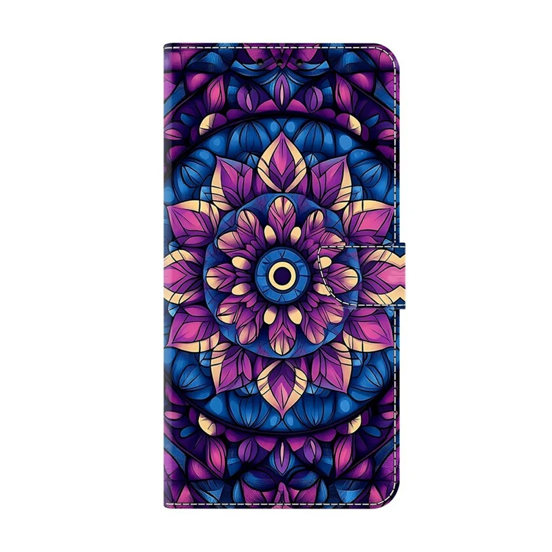 For iPhone 17 Pro Max Wallet Stand Case Pattern Printing Leather Phone Cover - Indigo Mandala