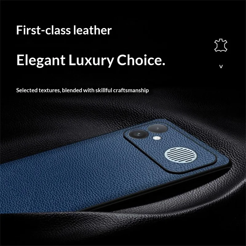 For Xiaomi Redmi K90 Max 5G Case Litchi Texture PU Leather Coated PC + TPU Protective Phone Back Cover - Blue