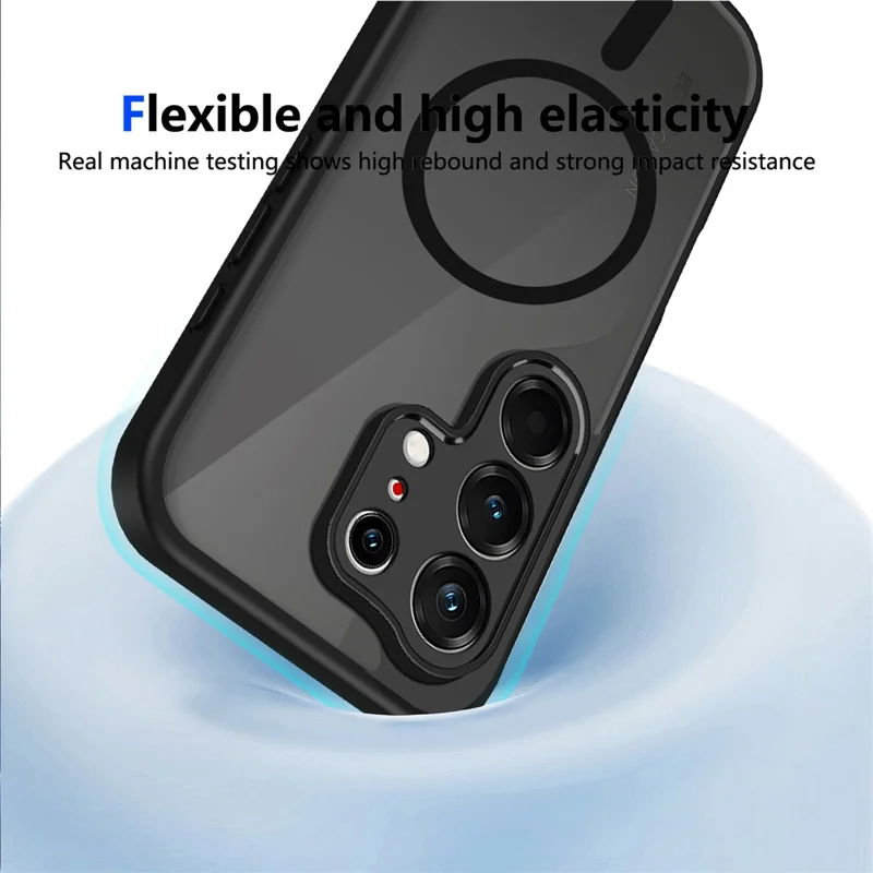 For TECNO Camon 50 4G Magnetic Case Skin Touch Matte PC + TPU Anti-Drop Phone Cover - Black