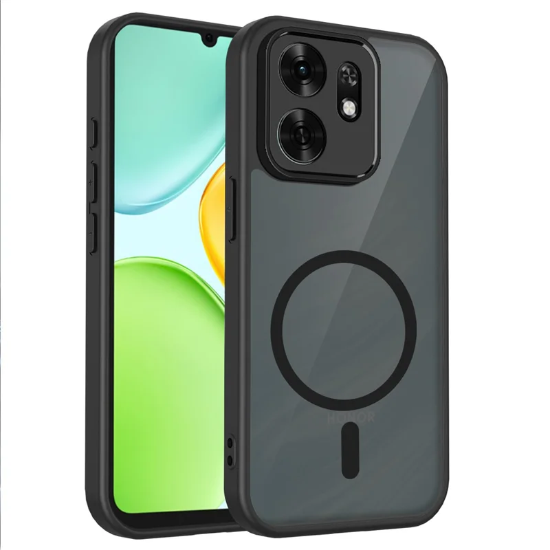 For Honor X6d 5G Magnetic Case Skin Touch Matte PC + TPU Anti-Drop Phone Cover - Black