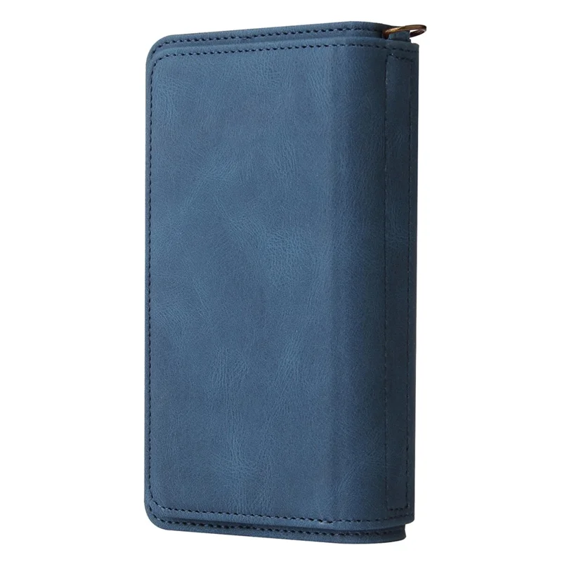 Per Xiaomi 12t 5g / 12t Pro 5G / Redmi K50 Ultra 5G KT Multifunzionale Serie 2 Slot Multipli Slot Per la Sensazione Della Pelle Portafoglio Custodia in Pelle Flip Con Tasca Con Cerniera - Blu
