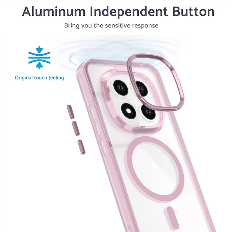 Magnetic Case For Xiaomi Redmi Note 15 Pro+ 5G (Global)  /  Poco M8 Pro 5G Shockproof TPU + PC Clear Phone Cover - Pink