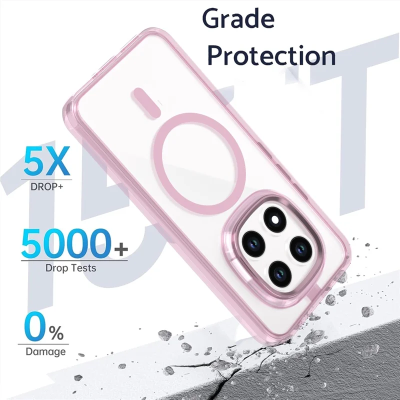 Magnetic Case For Xiaomi Redmi Note 15 Pro+ 5G (Global)  /  Poco M8 Pro 5G Shockproof TPU + PC Clear Phone Cover - Pink