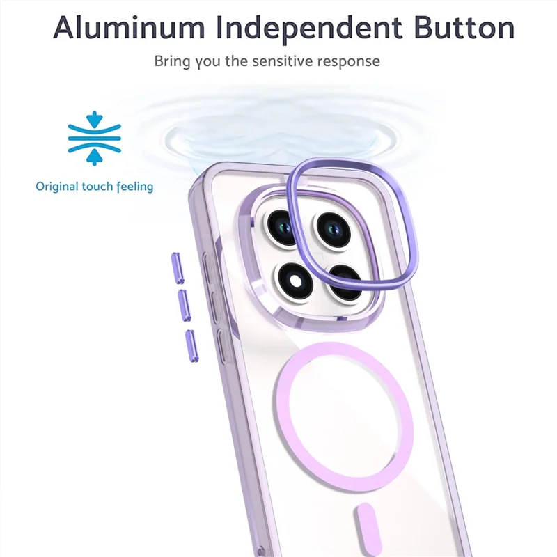 For Xiaomi Redmi Note 15 Pro 4G (Global) Magnetic Case Shockproof TPU + PC Clear Phone Cover - Purple