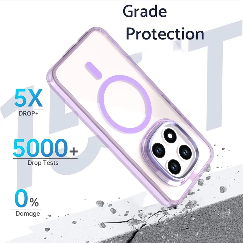 For Xiaomi Redmi Note 15 Pro 4G (Global) Magnetic Case Shockproof TPU + PC Clear Phone Cover - Purple