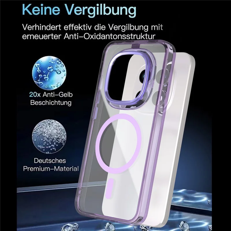 For Xiaomi Redmi Note 15 Pro 4G (Global) Magnetic Case Shockproof TPU + PC Clear Phone Cover - Purple
