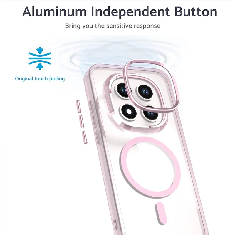 For Xiaomi Redmi Note 15 Pro 5G (Global) Magnetic Case Shockproof TPU + PC Clear Phone Cover - Pink