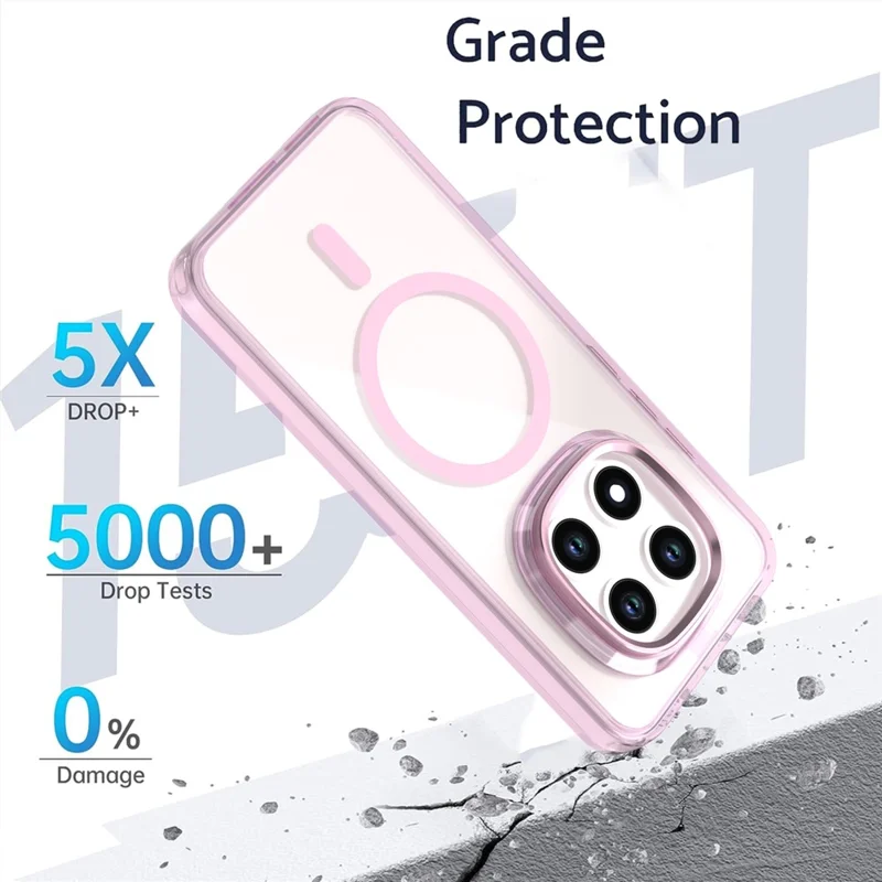For Xiaomi Redmi Note 15 Pro 5G (Global) Magnetic Case Shockproof TPU + PC Clear Phone Cover - Pink