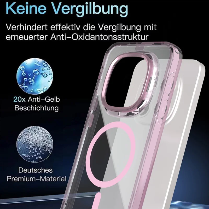 For Xiaomi Redmi Note 15 Pro 5G (Global) Magnetic Case Shockproof TPU + PC Clear Phone Cover - Pink