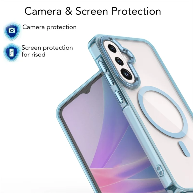 For Samsung Galaxy A26 5G Magnetic Case Shockproof TPU + PC Clear Phone Cover - Blue