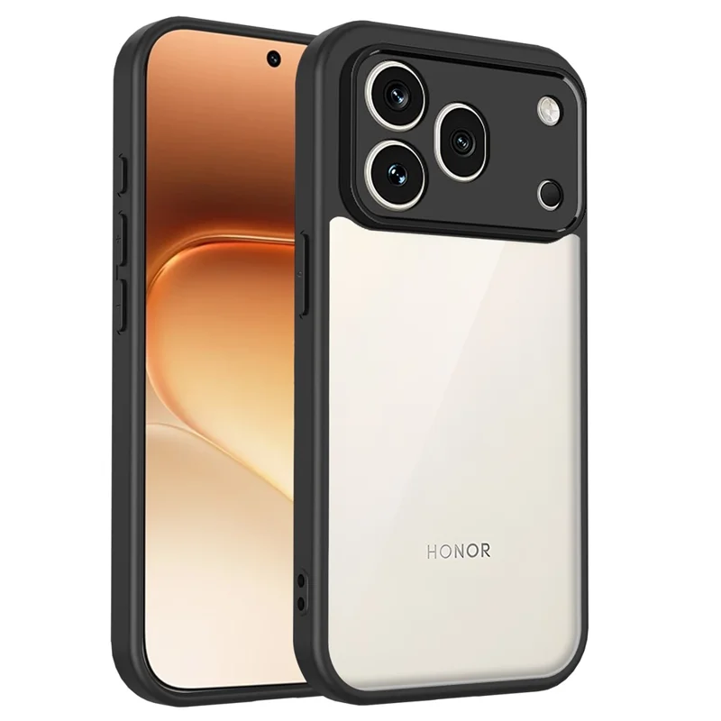 Coque pour Honor 600 Pro 5G, finition mate tactile transparente en PC + TPU résistant aux chocs - Noir