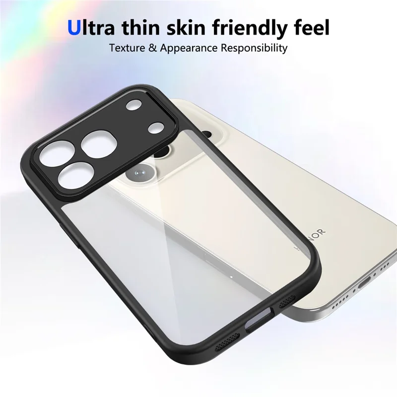 Coque pour Honor 600 Pro 5G, finition mate tactile transparente en PC + TPU résistant aux chocs - Noir