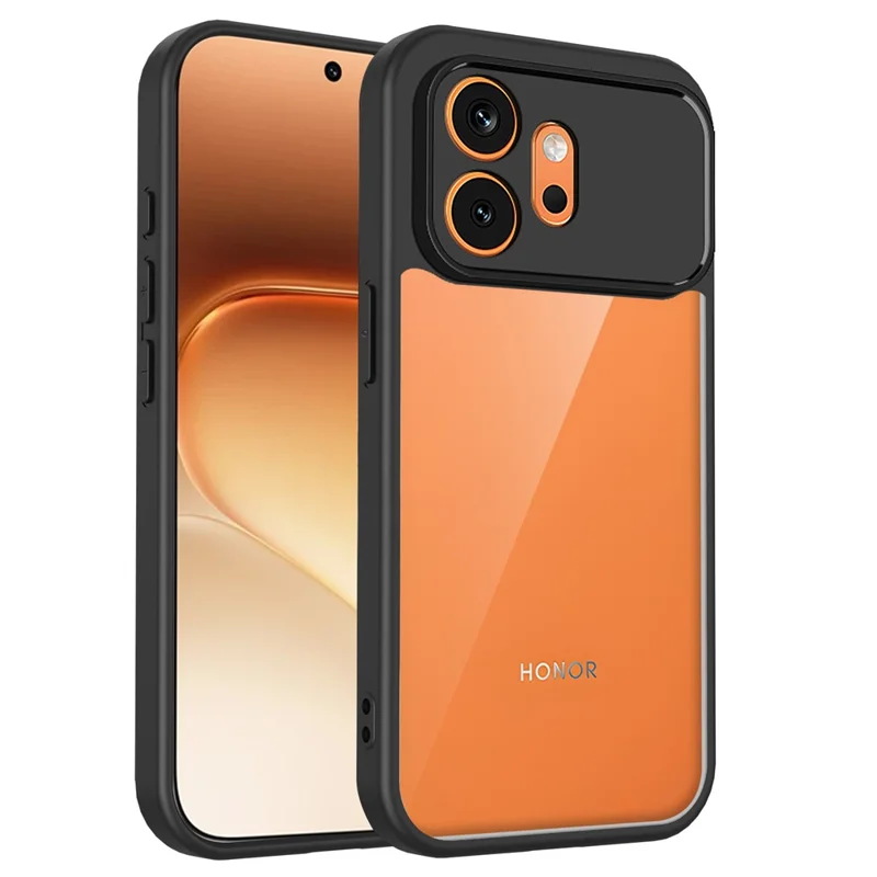 Für Honor 600 5G Hülle Matt Skin-Touch Transparent PC + TPU Stoßfest Handy-Rückseite – Schwarz