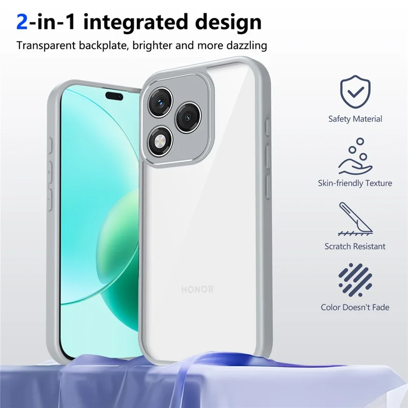 For Honor X5d 4G  /  X5d Plus 4G  /  X5c 4G  /  X5c Plus 4G Case Matte Skin Touch Clear PC + TPU Shockproof Phone Back Cover - White