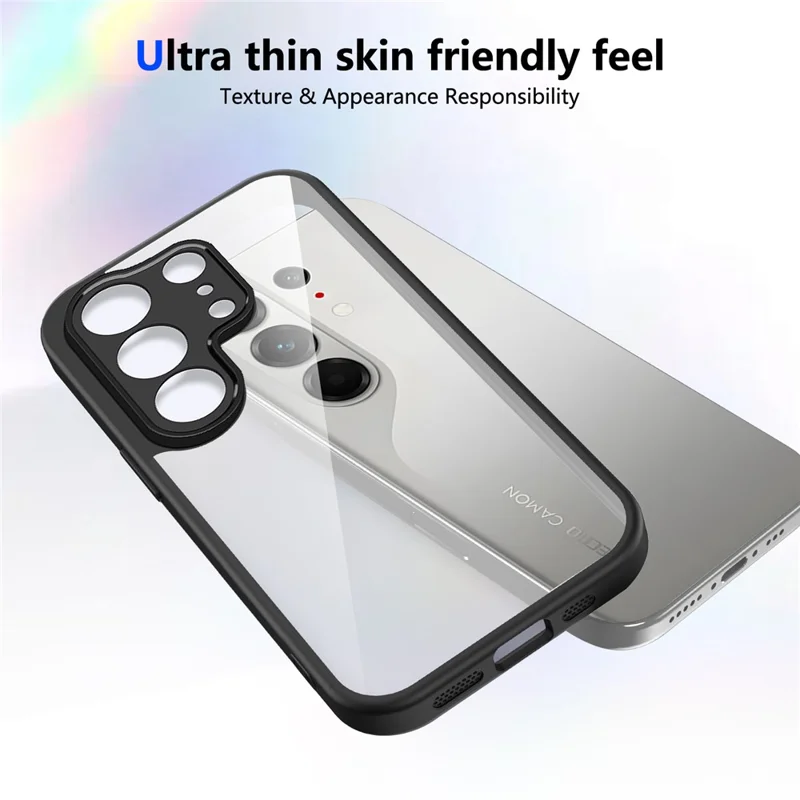 For TECNO Camon 50 Ultra 5G  /  50 Pro 4G Case Matte Skin Touch Clear PC + TPU Shockproof Phone Back Cover - Black