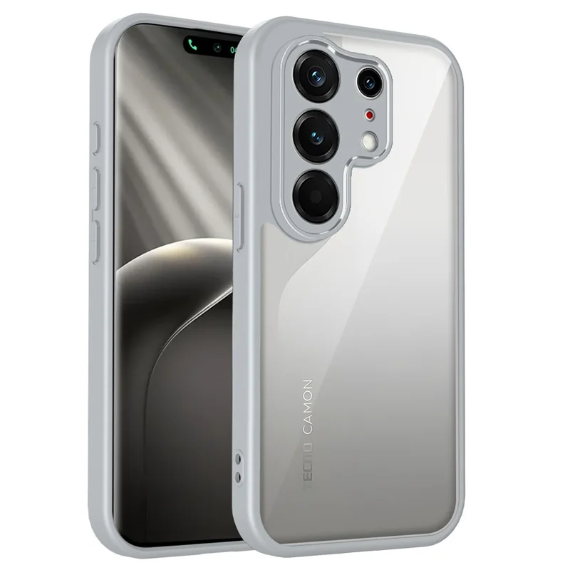 For TECNO Camon 50 Ultra 5G  /  50 Pro 4G Case Matte Skin Touch Clear PC + TPU Shockproof Phone Back Cover - White