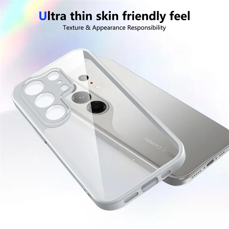 For TECNO Camon 50 Ultra 5G  /  50 Pro 4G Case Matte Skin Touch Clear PC + TPU Shockproof Phone Back Cover - White