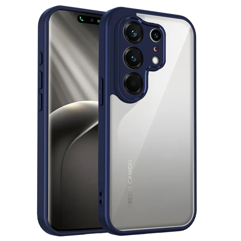 Чехол для TECNO Camon 50 Ultra 5G / 50 Pro 4G, матовый, прозрачный, из поликарбоната и ТПУ, ударопрочный, с текстурой под кожу, синий