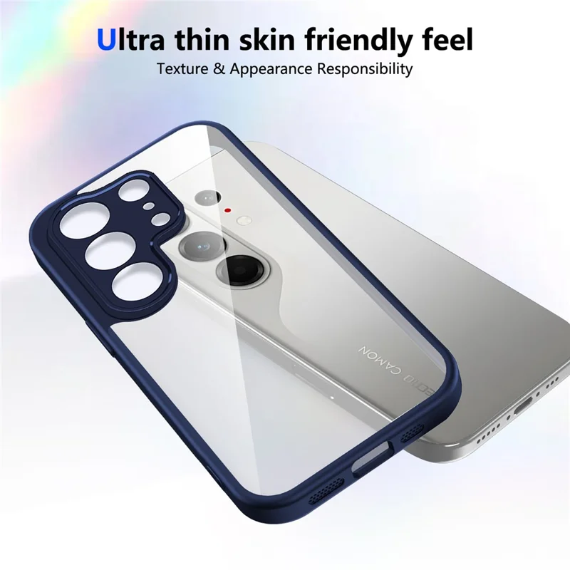 Чехол для TECNO Camon 50 Ultra 5G / 50 Pro 4G, матовый, прозрачный, из поликарбоната и ТПУ, ударопрочный, с текстурой под кожу, синий
