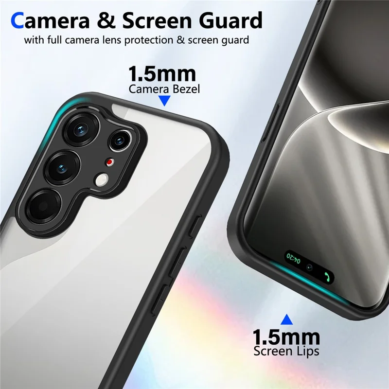 Чехол для TECNO Camon 50 4G, матовый, прозрачный PC + TPU, ударопрочный, задняя крышка - черный