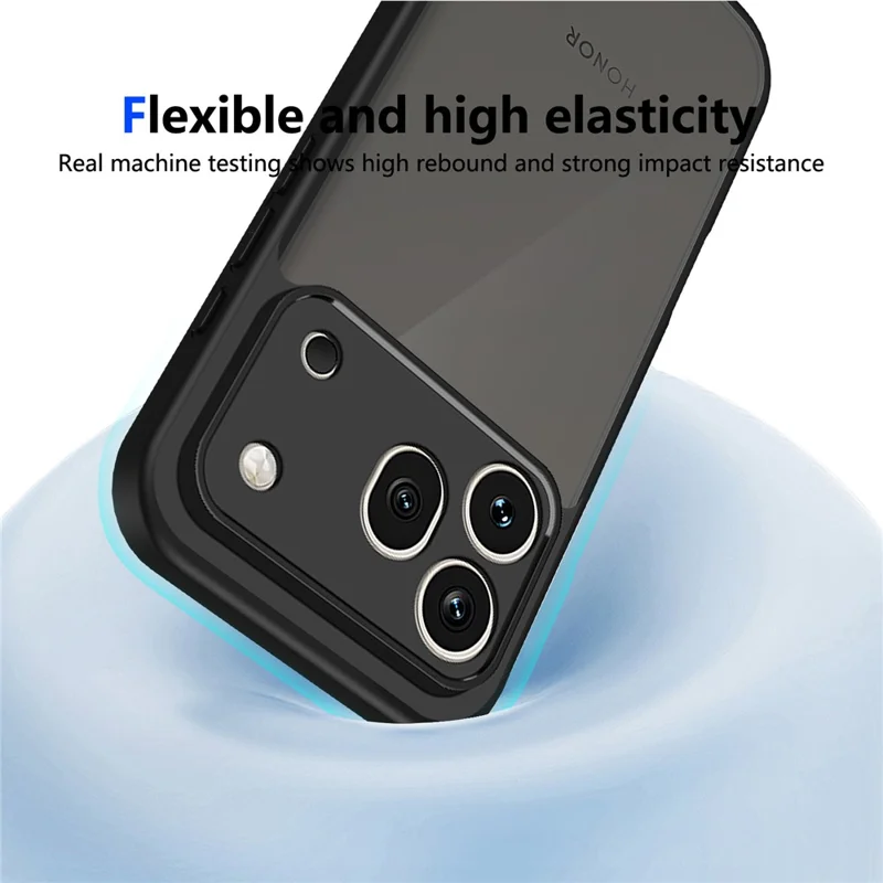 Cover per Honor 600 Pro 5G, Custodia Tattile Opaca in PC+TPU Antiurto - Nera Trasparente