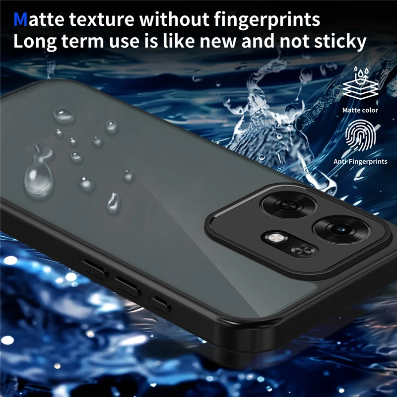 Funda para Honor X6d 5G, carcasa táctil mate de PC + TPU, protección híbrida contra caídas - Negro transparente