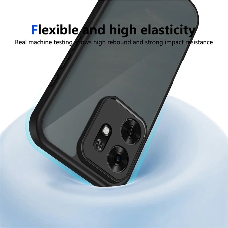 Funda para Honor X6d 5G, carcasa táctil mate de PC + TPU, protección híbrida contra caídas - Negro transparente